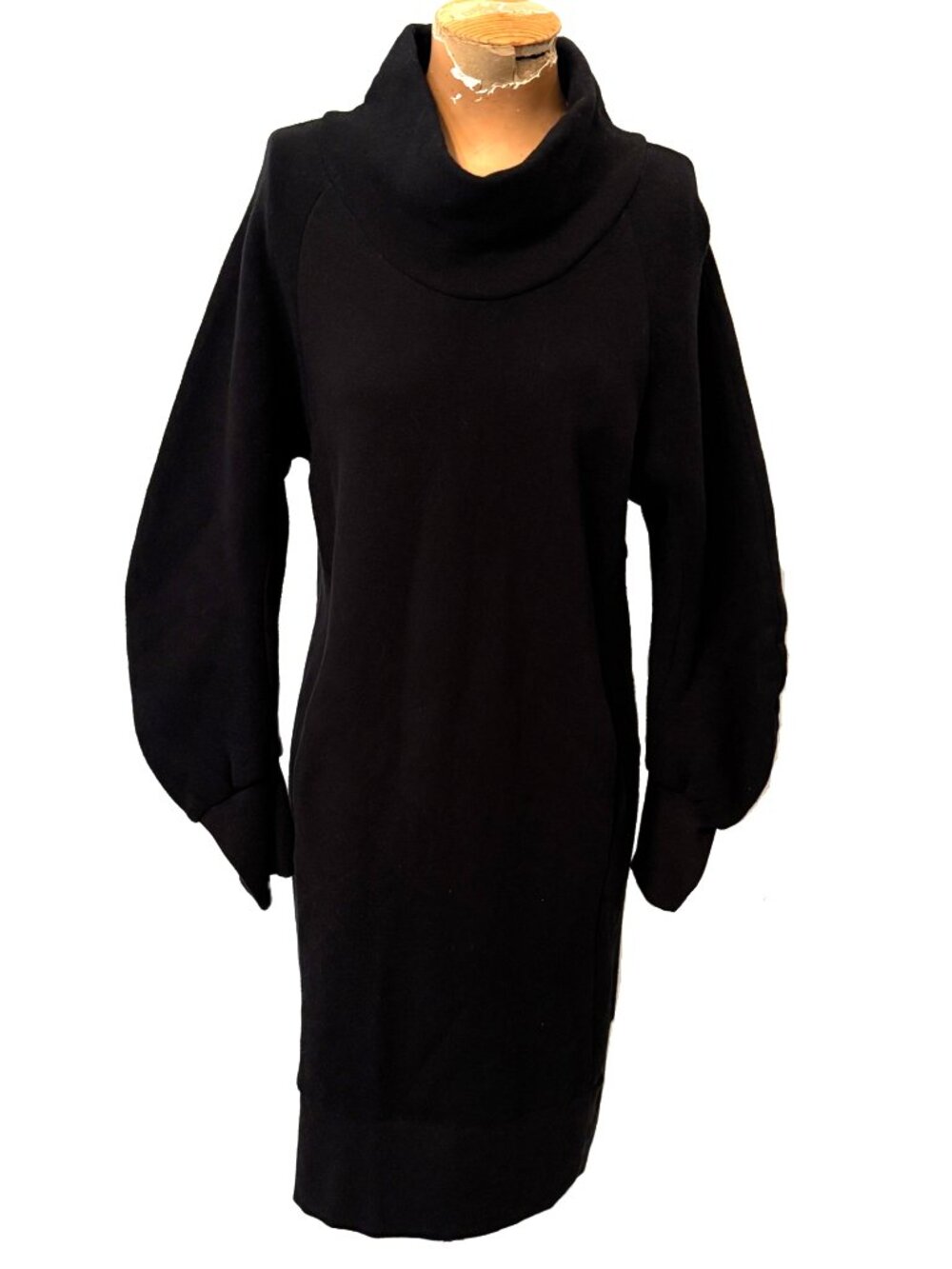Maria Cornejo Black Cowl Neck Dress XS Whimsygoth Architectural Minimalist Artsy